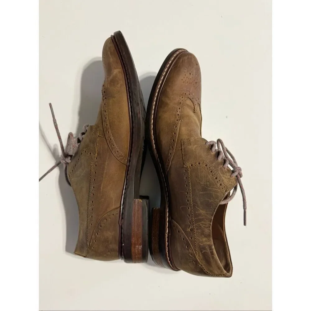 Cole Haan Men's Size 11 Brogue Oxford Shoes Light Brown Lace Up Preppy Office